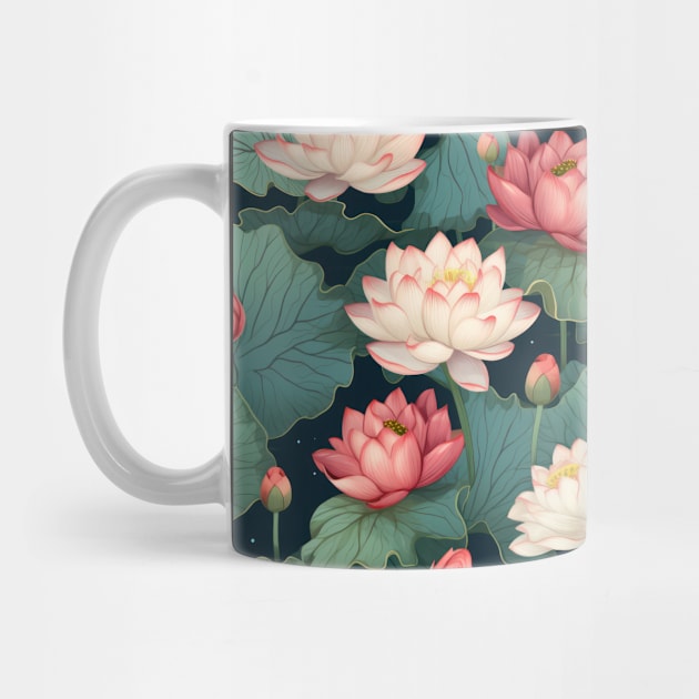 Serenity Blooms: Timeless Lotus Flower Pattern by star trek fanart and more